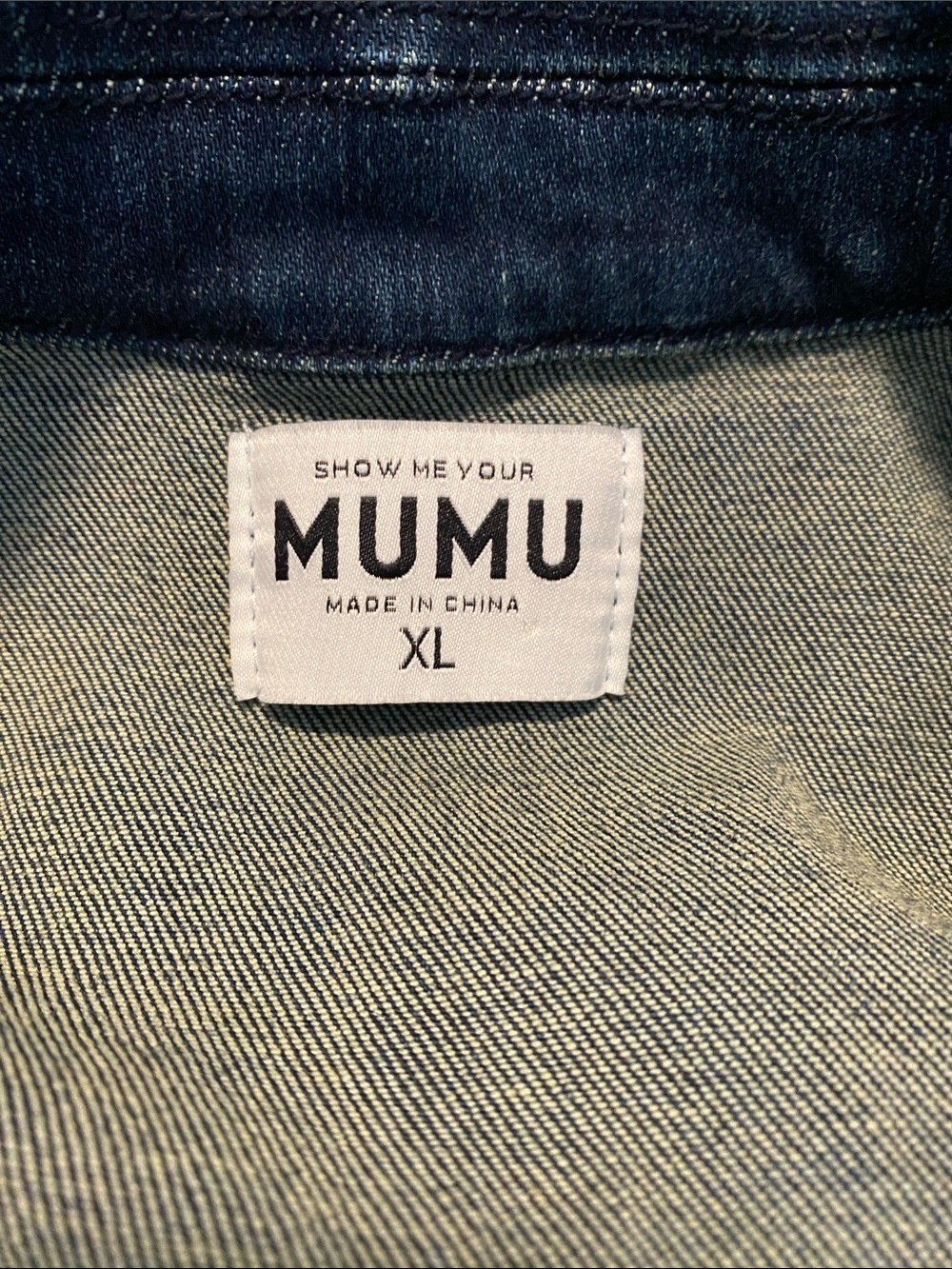 Show Me Your MUMU Denim Jacksonville Jumpsuit Sleeveless Color Thunder Sz XL - Picture 3 of 13